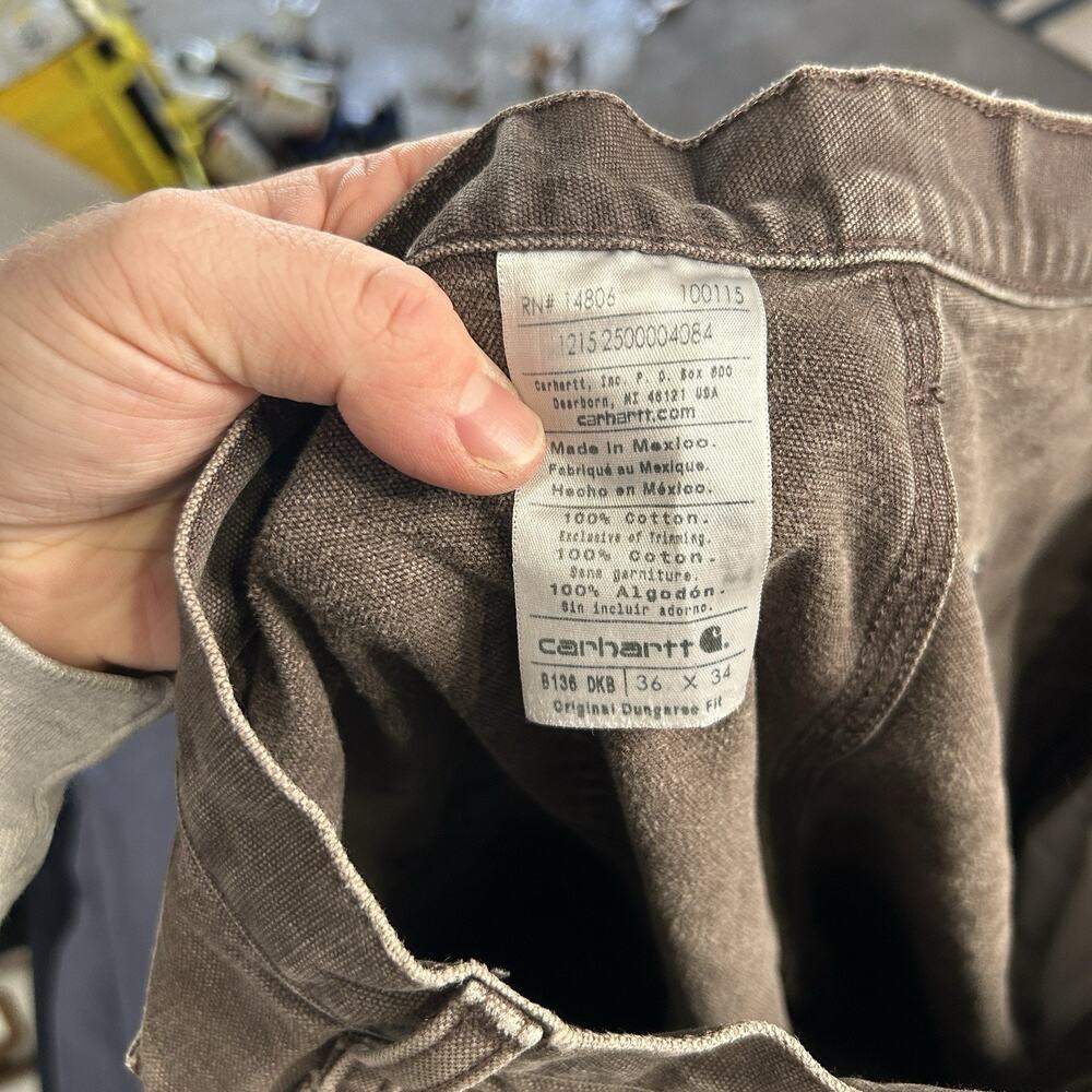 Thrashed Carhartt DoubleKnee Pants “Dark Brown” B136 DKB - Picture 8 of 8